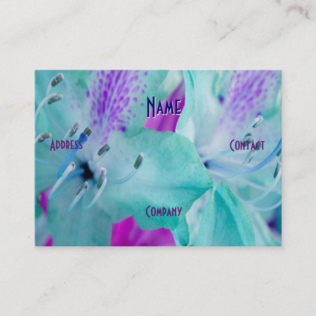 Florist - Blauer Blumengelber Rose Visitenkarte (Vorderseite)