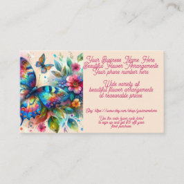 Florist Blume Arrangement Floral Shop Sales Etsy Visitenkarte