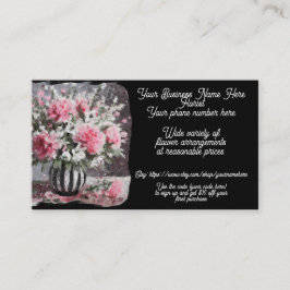 Florist Blume Arrangement Pink Shop Sales Etsy Visitenkarte