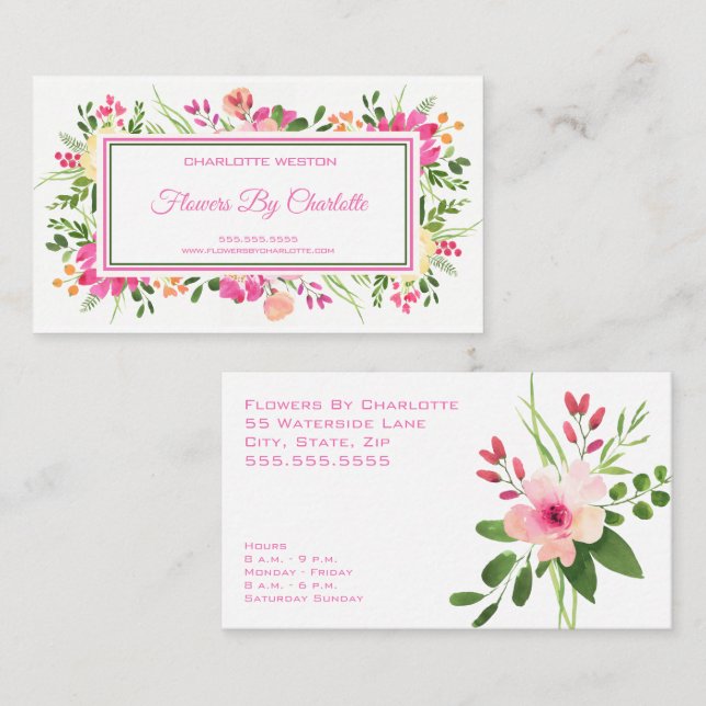 Florist, Blume Shop, Blume Visitenkarte (Vorne/Hinten)