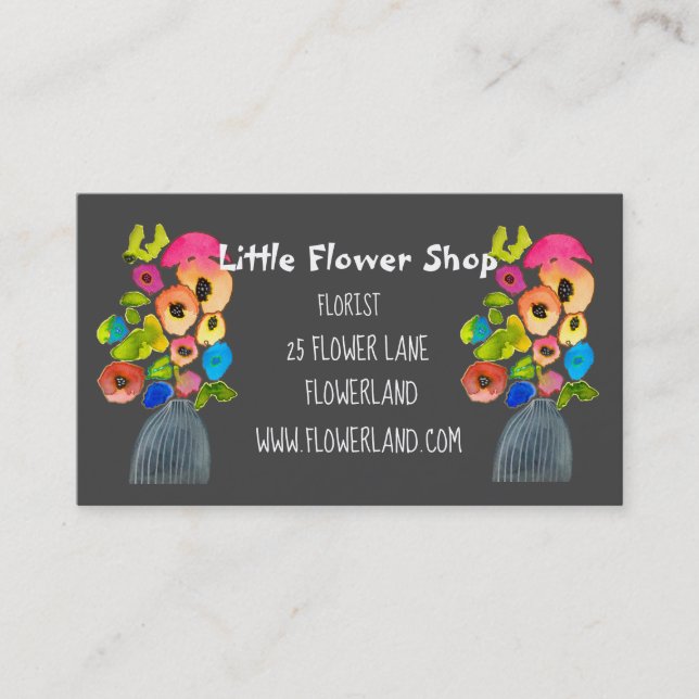 Florist Blume Shop Moderne Blume Business Visitenkarte (Vorderseite)