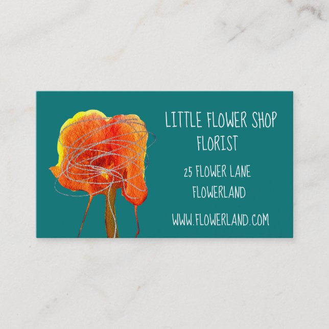 Florist Blume Shop Modernes, einfaches Geschäft Visitenkarte (Vorderseite)