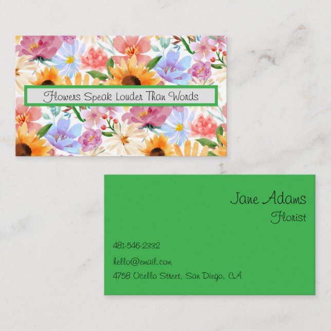 Florist Blume Shop Visitenkarte (Vorne/Hinten)