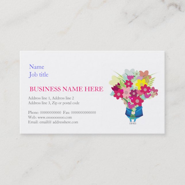 Florist, Blumenarrangeur, Grußkarten Visitenkarte (Vorderseite)
