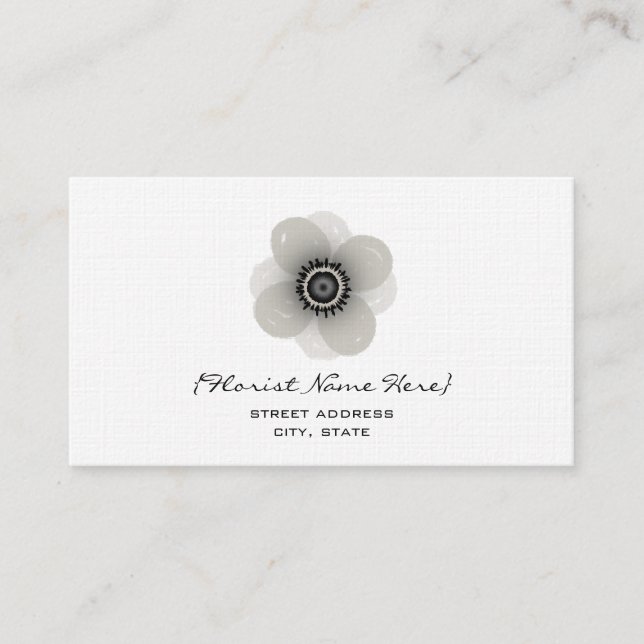 Florist/Blumendesigner-Visitenkarte - Anemone Visitenkarte (Vorderseite)