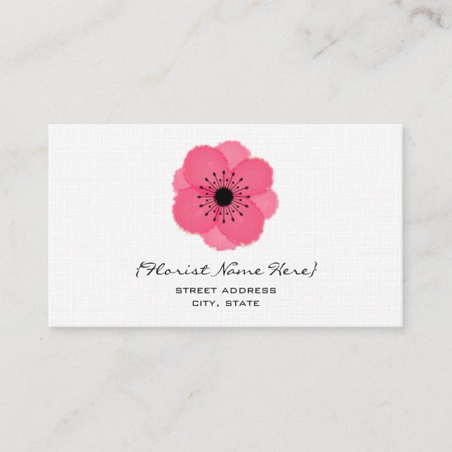 Florist/Blumendesigner-Visitenkarte - Anemone Visitenkarte (Vorderseite)