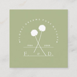 Florist Business Minimalistisch Quadratische Visitenkarte