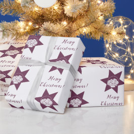 Florist Custom Logo Frohe Weihnachten Lila & Weiß Geschenkpapier