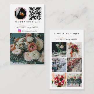 Florist Decorator Photo Feed Social Media QR Code Visitenkarte