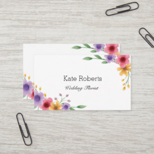 Florist der AquarellfrühlingsblumenVisitenkarte Visitenkarte