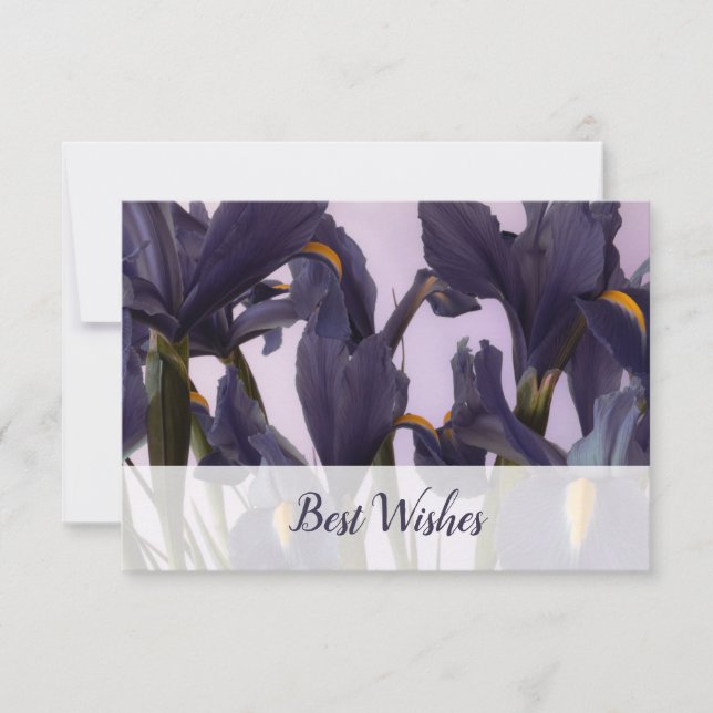 🌷 Florist Edition Custom Iris Foto 'Best Wishs' Mitteilungskarte (Vorderseite)