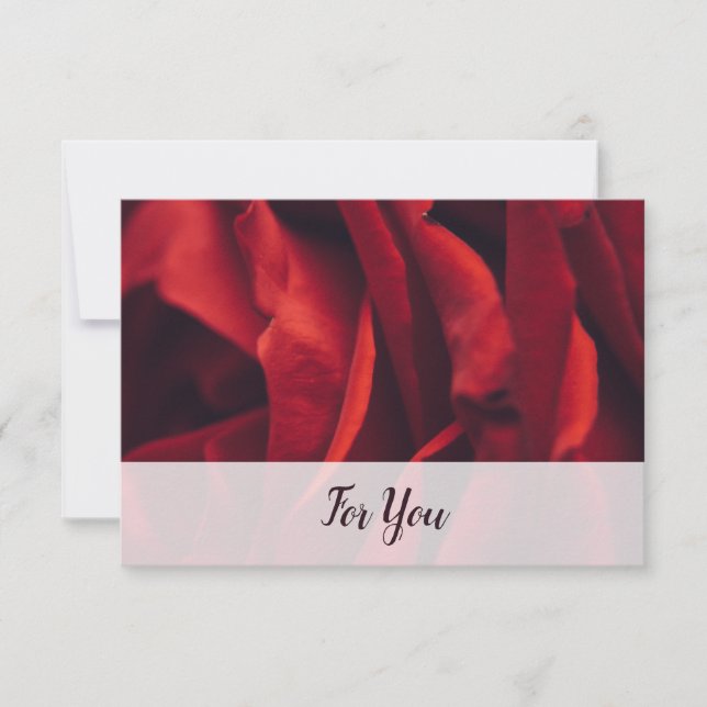 Florist Edition Custom Rote Rose "For You" Foto Mitteilungskarte (Vorderseite)