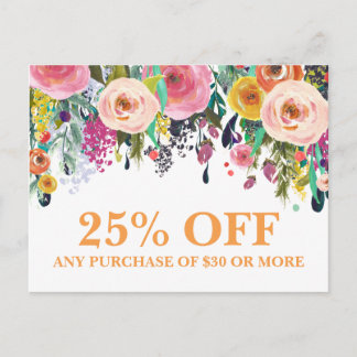 Florist Fashion Marketing Werbeaktionen Postcard Postkarte
