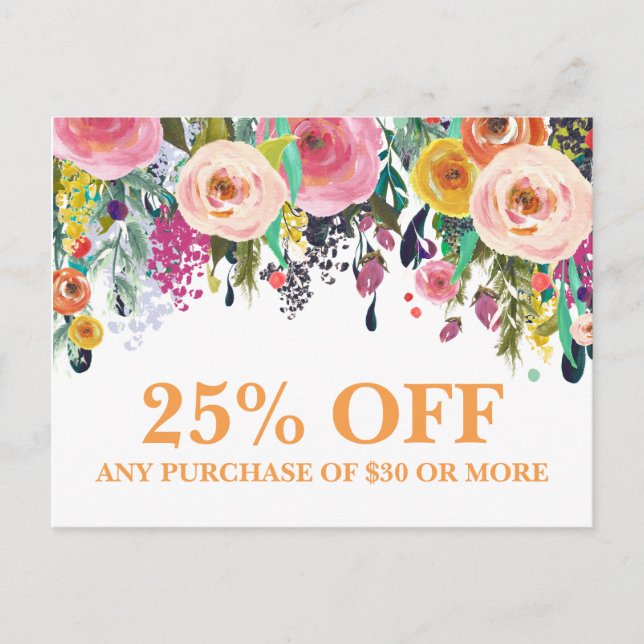 Florist Fashion Marketing Werbeaktionen Postcard Postkarte (Vorderseite)