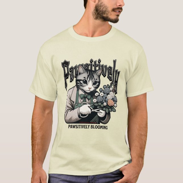 Florist Feline Fantasy - Kat- und Blume-Gartenarbe T-Shirt (Vorderseite)