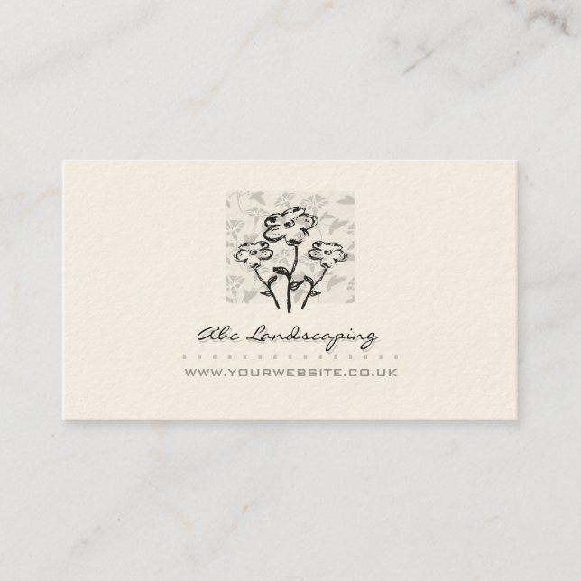 Florist/Gardener Business Card (Grau Version) Visitenkarte (Vorderseite)