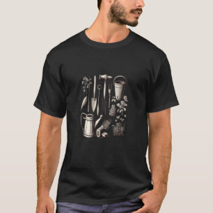 Florist Gärtner Papa Graustufen Gartengeräte 2 T-Shirt
