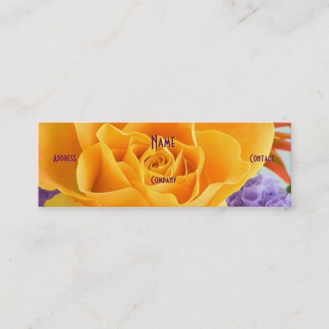 Florist - Gelbes Rose Mini Visitenkarte (Vorderseite)