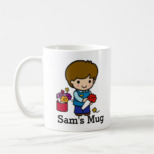 Florist mit Blume Kaffeetasse