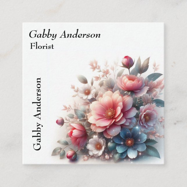Florist Quadratische Visitenkarte (Vorderseite)