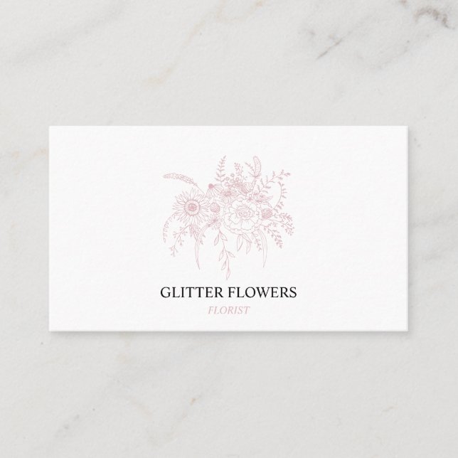 Florist Rose Gold Visitenkarte (Vorderseite)