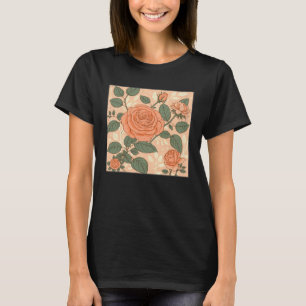 Florist Rosen Muster Illustration Blumen Blatt Wo T-Shirt