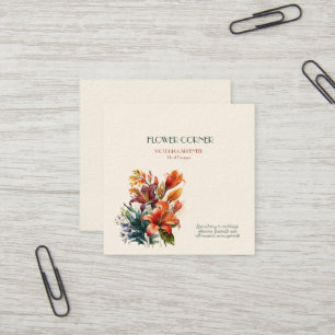 Florist Shop Lilies Quadratische Visitenkarte