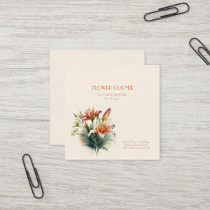 Florist Shop Lilies Quadratische Visitenkarte
