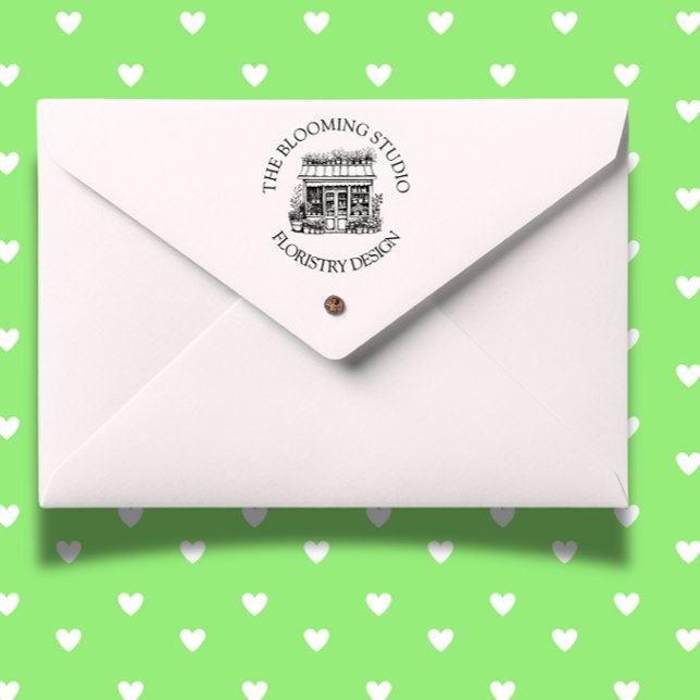 Florist Storefront Studio Rubber Briefmarke Gummistempel (Personalize your flower shop branding with the Florist Storefront Studio Rubber Stamp)