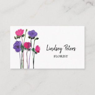 Florist Watercolor Florist Visitenkarte