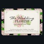 Florist Wedding Business Bouquet Pink Hydrangea Magnet<br><div class="desc">Dies ist eine passende Visitenkarte oder blumengeschmückte Eintrittskarte für Floristen, Hochzeiten oder andere Blumengeschäfte. FARBPALETTE: schwarz, rot, pink, creme, weiß, taupe und braun. DESIGN COLLECTION: Obwohl dieses Design im Stil Vintag aussieht, ist es alles ein neues, originelles Kunstwerk von Audrey Jeanne. Für die feierliche Hochzeit der Jahrgänge, die zu einem...</div>
