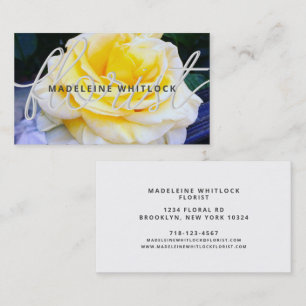 Florist Yellow Rose Blume Visitenkarte