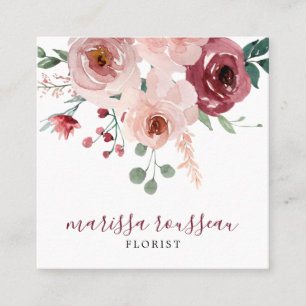 Floriste Floral Carré Carte de visite