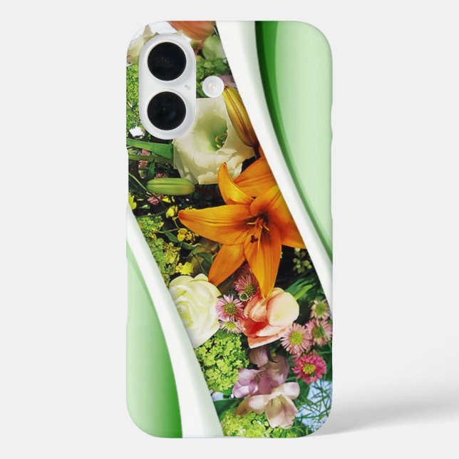 Floristische Blume iPhone 16 Hülle (Rückseite)