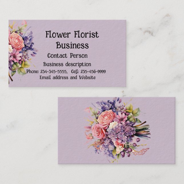 Floristische Blume zum Verkauf Visitenkarte (Vorne/Hinten)