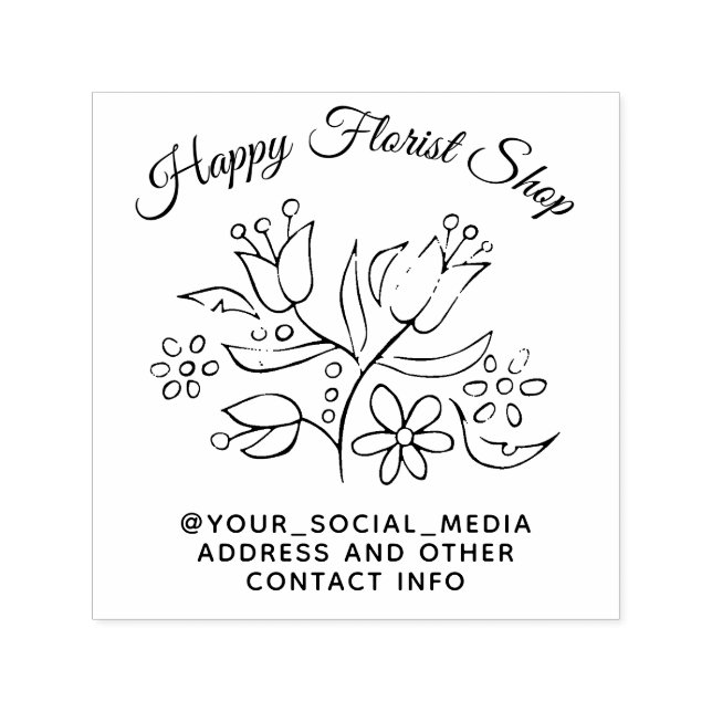 Floristischer Kundenshop oder Blume Permastempel (Design)