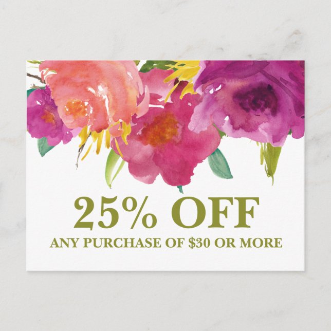 Floristisches Marketing für Hochzeiten Postkarte (Vorderseite)