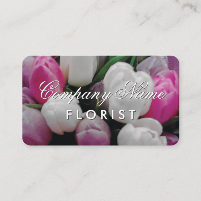 Floristisches Visitenkarten-Design mit Tulpe-Blume Visitenkarte (Vorderseite)