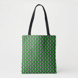 Floro Green Dumbbell All Over Print Tote Bag Tasche