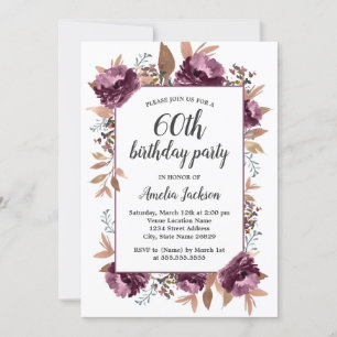 Florom Purple Aquarelle 70e Invitation anniversair