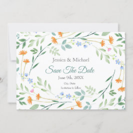 Florrahmen für gemischte Aquarellbilder Save The Date