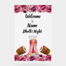 Florrosa Acryl Dholki Nachtzeichen Acrylschild