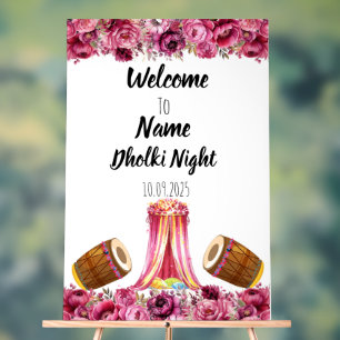Florrosa Acryl Dholki Nachtzeichen Acrylschild