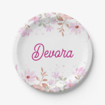 Florrosa Mitzva Platte mit Namen