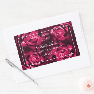 Florrosa Produktverpackung Etiketten Rose Blume Rechteckiger Aufkleber