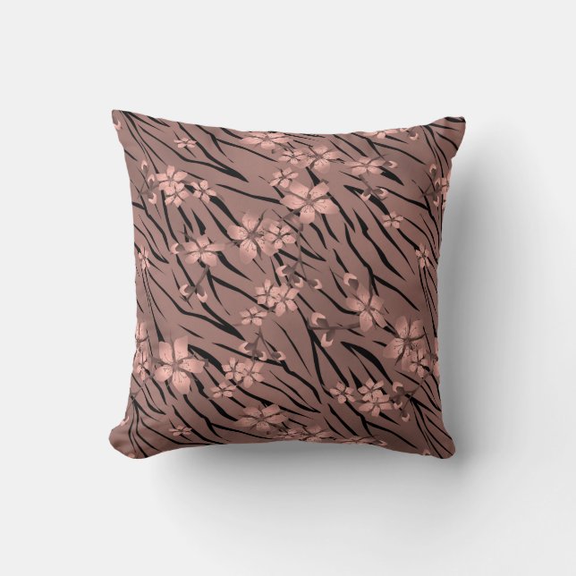 Flortiger Tigerprint Kissen (Vorderseite)