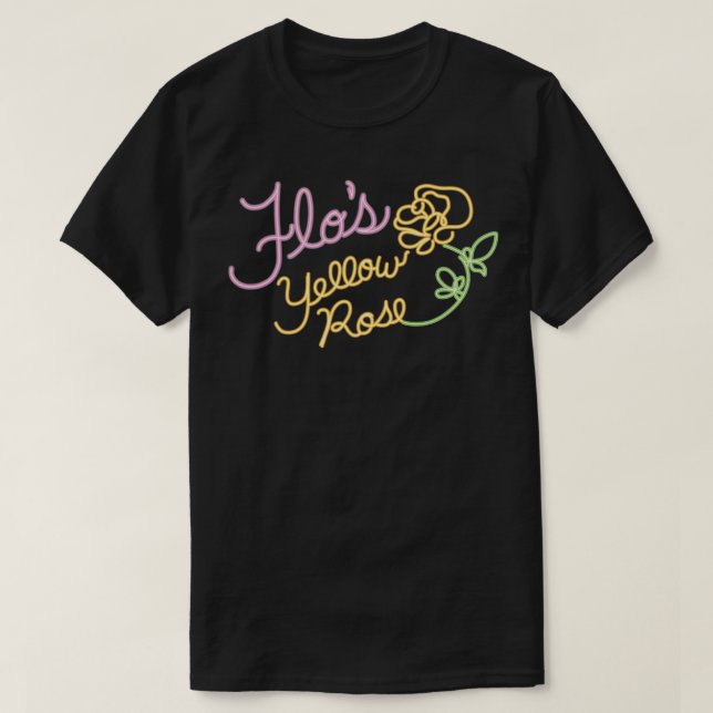 Flos Yellow Rose Neon Sign T-Shirt (Design vorne)