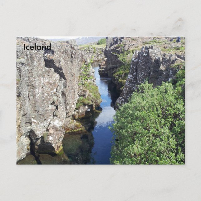 Flosagja Canyon in Þingvellir, Island Postkarte (Vorderseite)