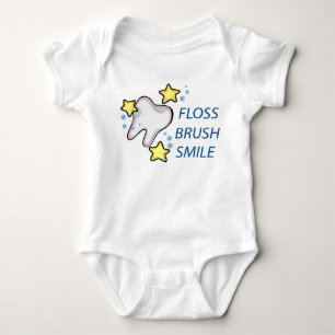 Floss Brush Smile Baby Strampler
