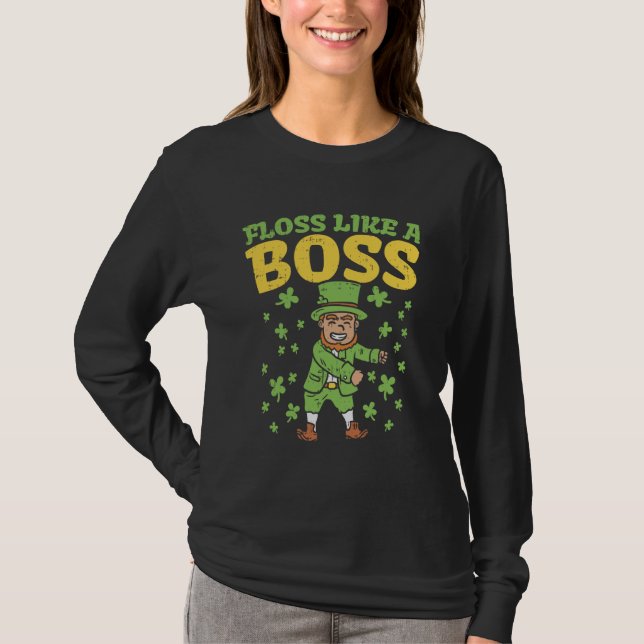 Floss Like A Boss St Patricks Day Shirt Flossing I (Vorderseite)